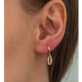 Papatya Silver 925 Ayar Rose Altın Kaplama Sallantılı Göz Gümüş Küpe