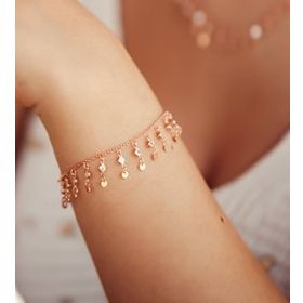 Papatya Silver 925 Ayar Rose Altın Kaplama Taşlı Gümüş Pul Bileklik