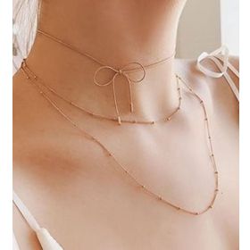 Papatya Silver 925 Ayar Rose Altın Kaplama Top Zincir Gümüş Kolye