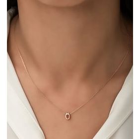 Papatya Silver 925 Ayar Rose Altın Kaplama Üç Boyutlu Gümüş Ö Harf Kolye