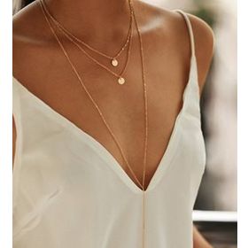 Papatya Silver 925 Ayar Rose Altın Kaplama Üçlü Plaka Kolye