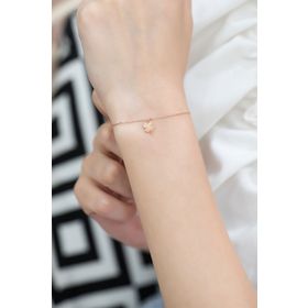 Papatya Silver 925 Ayar Rose Altın Kaplama Yonca Gümüş Bileklik