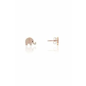 Papatya Silver 925 Ayar Rose Altın Kaplama Zirkon Taşlı Fil Küpe
