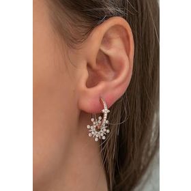 Papatya Silver 925 Ayar Rose Altın Kaplama Zirkon Taşlı Yıldız Gümüş Küpe