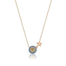 Papatya Silver 925 Ayar Rose Altın Yıldızlı Gümüş Nazar Kolye