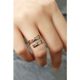Papatya Silver 925 Ayar Rose Kaplama Ayarlanabilir Aşk Sarmalı İsimli Gümüş Yüzük