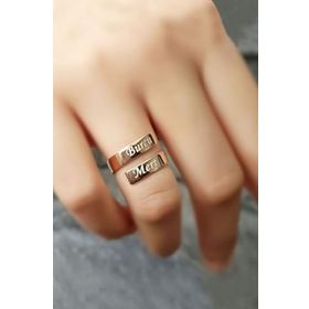 Papatya Silver 925 Ayar Rose Kaplama Ayarlanabilir Aşk Sarmalı İsimli Gümüş Yüzük