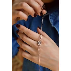 Papatya Silver 925 Ayar Rose Kaplama Baget Taşlı Gümüş Bileklik