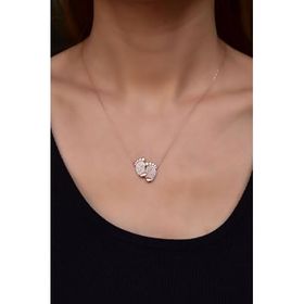 Papatya Silver 925 Ayar Rose Kaplama Bebek İlk Adım Kolye