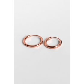Papatya Silver 925 Ayar Rose Kaplama Büyük Halka Küçük Halka Kadın Gümüş Küpe