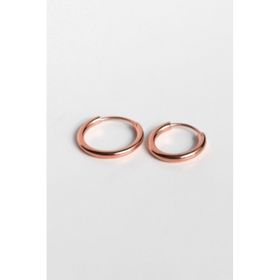Papatya Silver 925 Ayar Rose Kaplama Büyük Halka Küçük Halka Kadın Gümüş Küpe