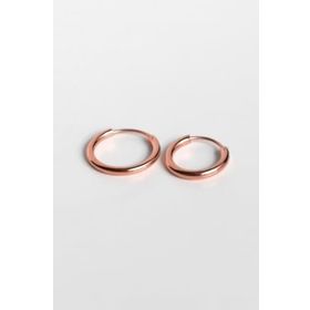 Papatya Silver 925 Ayar Rose Kaplama Büyük Halka Küçük Halka Kadın Gümüş Küpe