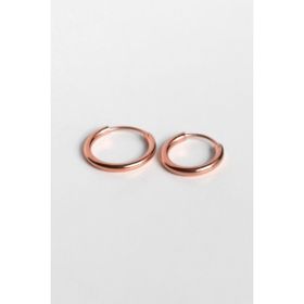 Papatya Silver 925 Ayar Rose Kaplama Büyük Halka Küçük Halka Kadın Gümüş Küpe