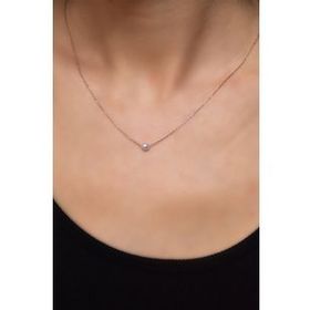 Papatya Silver 925 Ayar Rose Kaplama Inci Top Gümüş Kolye