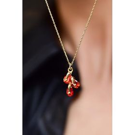 Papatya Silver 925 Ayar Rose Kaplama Kasım Ayı Doğum Taşlı Kübik Drop Gümüş Kolye
