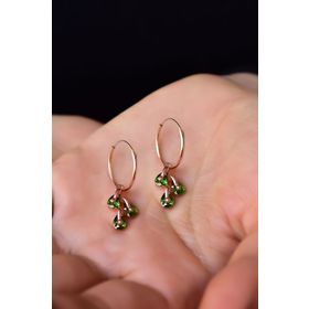 Papatya Silver 925 Ayar Rose Kaplama Mayıs Ayı Doğum Taşlı Kübik Drop Gümüş Küpe