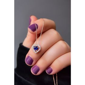 Papatya Silver 925 Ayar Rose Kaplama Montür Kalp Gümüş Kolye