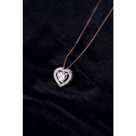 Papatya Silver 925 Ayar Rose Kaplama Montür Kalp Gümüş Kolye