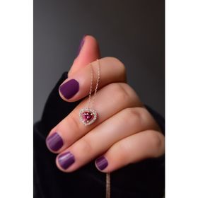 Papatya Silver 925 Ayar Rose Kaplama Montür Kalp Gümüş Kolye