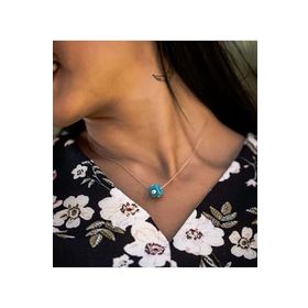 Papatya Silver 925 Ayar Rose Kaplama Nazar Gözlü Mavi Küp Kadın Gümüş Kolye