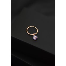 Papatya Silver 925 Ayar Rose Kaplama Nazar Halka Gümüş Küpe