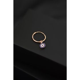 Papatya Silver 925 Ayar Rose Kaplama Nazar Halka Gümüş Küpe