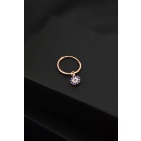 Papatya Silver 925 Ayar Rose Kaplama Nazar Halka Gümüş Küpe