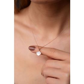 Papatya Silver 925 Ayar Rose Kaplama Sedef Deniz Kabuğu Gümüş Kolye
