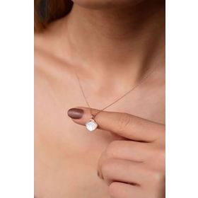 Papatya Silver 925 Ayar Rose Kaplama Sedef Deniz Kabuğu Gümüş Kolye