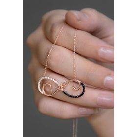 Papatya Silver 925 Ayar Rose Kaplama Sonsuzluk Aşk Kadın Gümüş Kolye