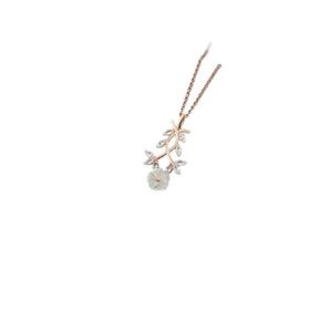 Papatya Silver 925 Ayar Rose Kaplama Taşlı Sarmaşık Sedef Manolya Çiçeği Gümüş Kolye