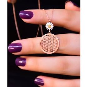 Papatya Silver 925 Ayar Rose Kaplama Tepelikli Opal Damla Gümüş Kolye