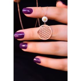 Papatya Silver 925 Ayar Rose Kaplama Tepelikli Opal Damla Gümüş Kolye