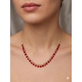 Papatya Silver 925 Ayar Rose Kaplama Turuncu Zirkon Taşlı Yıldız Kadın Gümüş Kolye