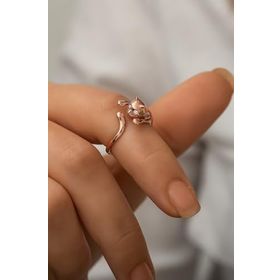 Papatya Silver 925 Ayar Rose Kaplama Zirkon Taş Gözlü Kedi Gümüş Yüzük