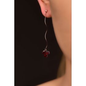 Papatya Silver 925 Ayar Rose Kaplama Zirkon Taşılı Dalgalı Zincir Sallantılı Gümüş Küpe