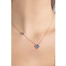 Papatya Silver 925 Ayar Rose Kaplama Zirkon Taşlı Van Cleef Gümüş Kolye