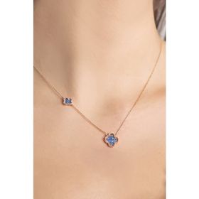 Papatya Silver 925 Ayar Rose Kaplama Zirkon Taşlı Van Cleef Gümüş Kolye