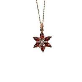 Papatya Silver 925 Ayar Rose Kaplma Tepelikli Kırmızı Lotus Kadın Gümüş Kolye