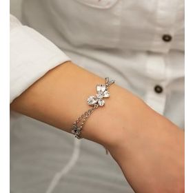 Papatya Silver 925 Ayar Taşlı Gümüş Kelebek Bileklik