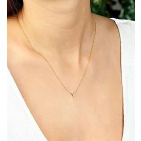 Papatya Silver 925 Ayar Üç Boyutlu Y Harf Kolye Altın Kaplama Kadın Gümüş Kolye