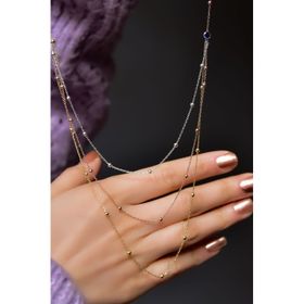 Papatya Silver 925 Ayar Üç Renk Halkalı Üç Zincir Toplu Kadın Gümüş Kolye