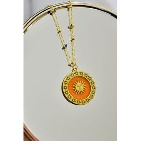 Papatya Silver 925 Ayar Yunan Mitolojisi Helios Güneş Tanrısı Hayat Işığı Nazar Mineli Zincir Kadın Gümüş Kolye