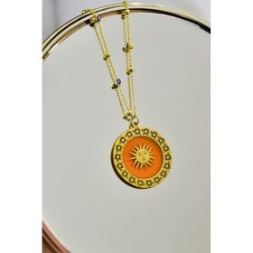 Papatya Silver 925 Ayar Yunan Mitolojisi Helios Güneş Tanrısı Hayat Işığı Nazar Mineli Zincir Kadın Gümüş Kolye
