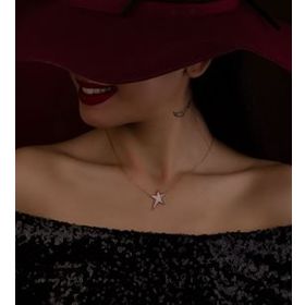 Papatya Silver 925 Ayar Zirkon Beyaz Taşlı Yıldız Gümüş Kolye