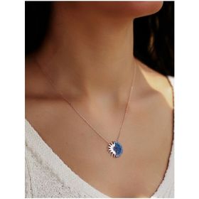 Papatya Silver 925 Ayar Zirkon Taşı Güneş Kadın Gümüş Kolye