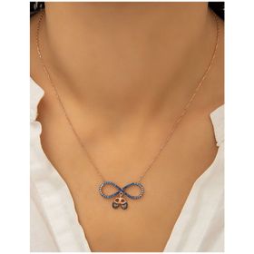 Papatya Silver 925 Ayar Zirkon Taşlı Bebek Ayağı Sonsuzluk Kadın Gümüş Kolye