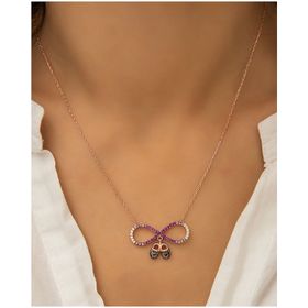 Papatya Silver 925 Ayar Zirkon Taşlı Bebek Ayağı Sonsuzluk Kadın Gümüş Kolye