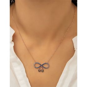 Papatya Silver 925 Ayar Zirkon Taşlı Bebek Ayağı Sonsuzluk Kadın Gümüş Kolye