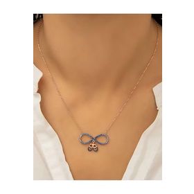 Papatya Silver 925 Ayar Zirkon Taşlı Bebek Ayağı Sonsuzluk Kadın Gümüş Kolye